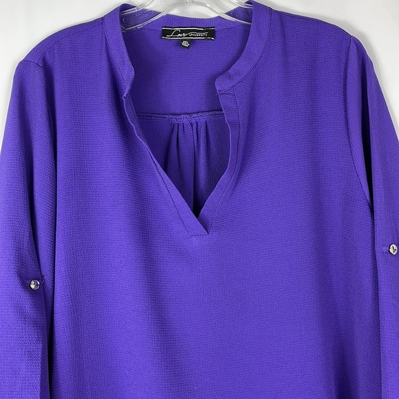 Love University roll tab sleeve v neck tunic Sz 2XL - Picture 5 of 11